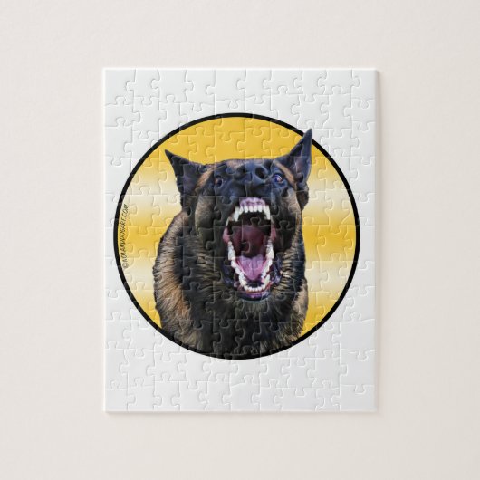 Barking Belgium Malinois "Maligator" Legpuzzel (Verticaal)