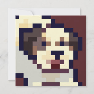 Barking puppy pixel art card