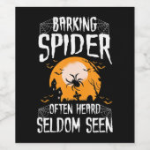 Barking Spider Heard Zelden waargenomen Funny Hall Wijn Etiket (Enkel label)