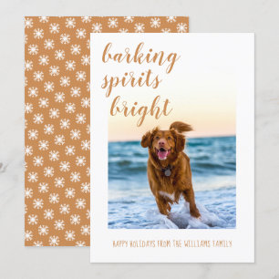 Barking Spirits Bright Your Dog Photo Holiday Feestdagenkaart