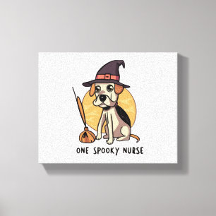 Barks en Bandages Een Spooky Verpleegkundige Hond  Canvas Afdruk