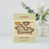 "Barkshire" Berkshire County Map, Engeland Briefkaart (Staand voorkant)