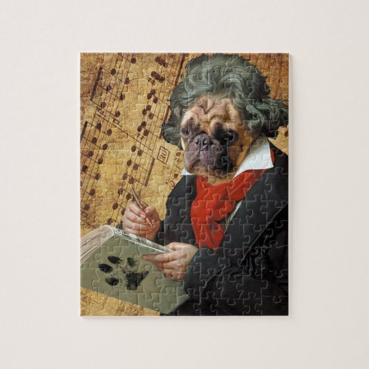 Barkthoven - de Beethovenpug Legpuzzel (Verticaal)