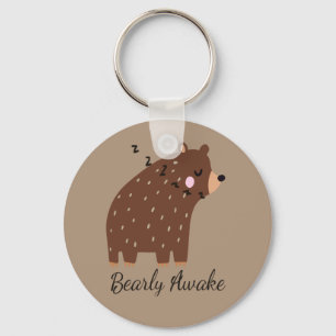 Barly Awake Quote leuke cartoon beer Sleutelhanger