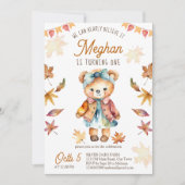 Barly geloof het teddybeer herfst verjaardagsfeest kaart (Voorkant)