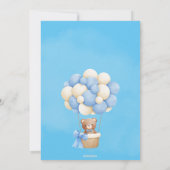 Barly Wachten Blauw Teddy Bear Baby shower Uitnodi Kaart (Achterkant)