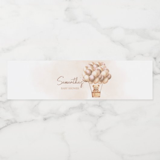 Barly Wachten Bruin Hete Luchtballon Waterfles Etiket (Enkel label)