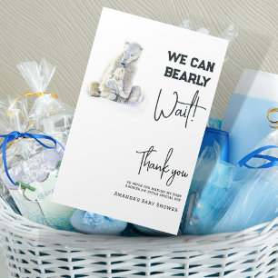 Barly Wachten Polar Beer Roze Meisje Baby shower Bedankkaart