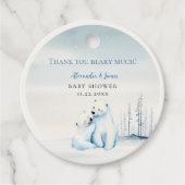 Barly Wachten Polar Mama Beer Cub Baby Jongensdouc Bedankjes Labels (Voorkant)