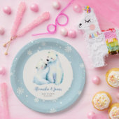 Barly Wachten Polar Mama Beer Cub Baby Jongensdouc Papieren Bordje (Feest)