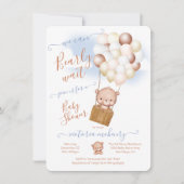 Barly Wait Baby shower Teddy Bear Balloons Kaart (Voorkant)