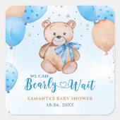Barly Wait baby shower Vierkante Sticker (Voorkant)
