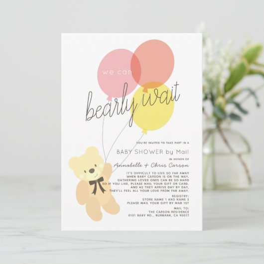 Barly Wait Beer Pink Baby shower by Mail Kaart (Staand voorkant)
