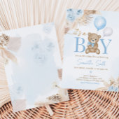 Barly Wait Blue Beer Baby shower Kaart