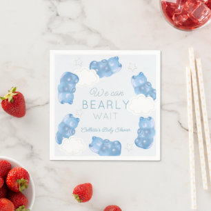 Barly Wait Blue Gummy Beer Boy Baby shower Servet