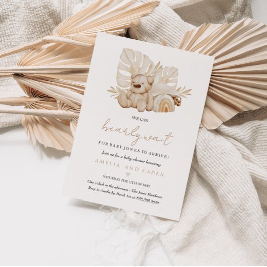 Barly Wait Boho Baby shower Kaart