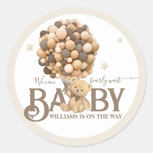 Barly Wait Boho Balloon Neutral Baby shower Ronde Sticker
