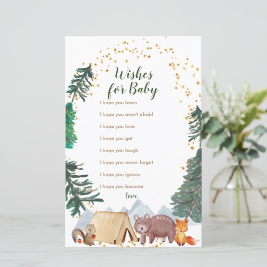 Barly Wait Happy Camper Wishes for Baby Card (Staand voorkant)