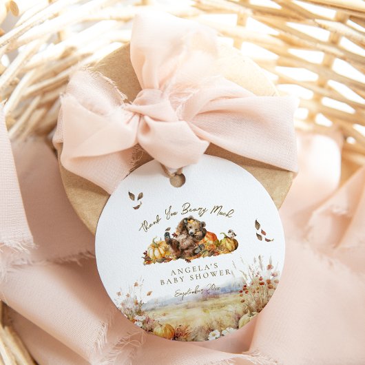 Barly Wait Herfst Woodland Aquarel Baby shower Bedankjes Labels