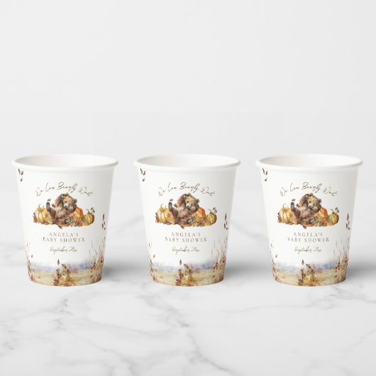 Barly Wait Herfst Woodland Aquarel Baby shower Papieren Bekers (Multi)