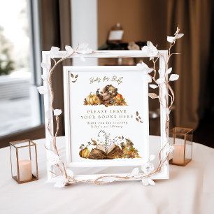 Barly Wait Herfst Woodland Baby shower Cadeauboek Poster