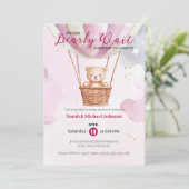 Barly Wait Hete Luchtballon Baby shower Kaart (Staand voorkant)