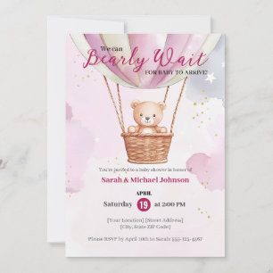 Barly Wait Hete Luchtballon Baby shower Kaart