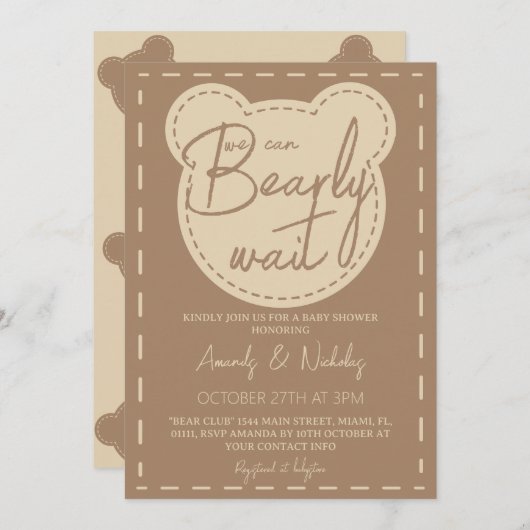 Barly Wait Modern Schattige Jongen Meisje Baby sho Kaart (Voorkant / Achterkant)