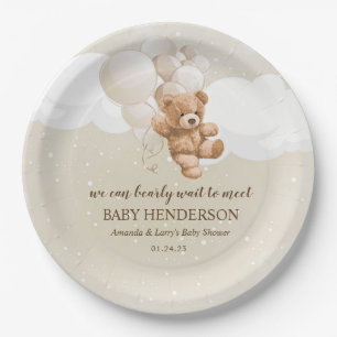 Barly Wait Neutral Teddy Bear Papieren Bordje