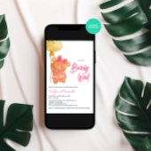 Barly Wait Pink Teddy Bear Baby shower Kaart