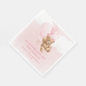 Barly Wait Pink Teddy Bear Napkins Servet (Hoek)