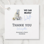Barly Wait Polar Beer Blue Boy Winter Baby shower Bedankjes Labels (Voorkant)
