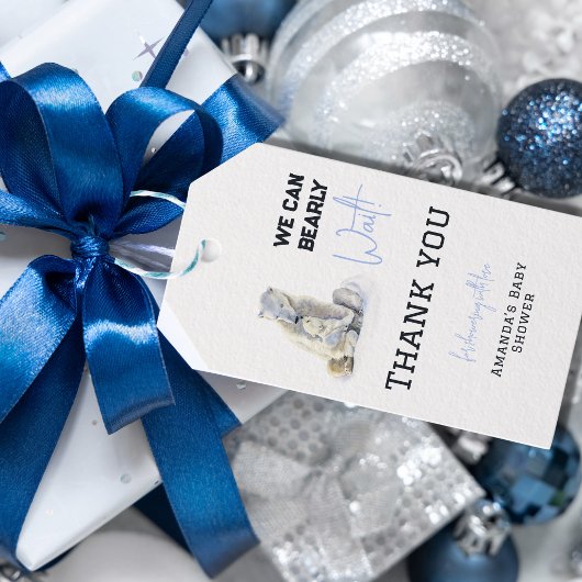 Barly Wait Polar Beer Blue Boy Winter Baby shower Cadeaulabel
