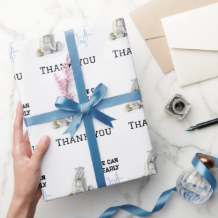 Barly Wait Polar Beer Blue Boy Winter Baby shower Cadeaupapier