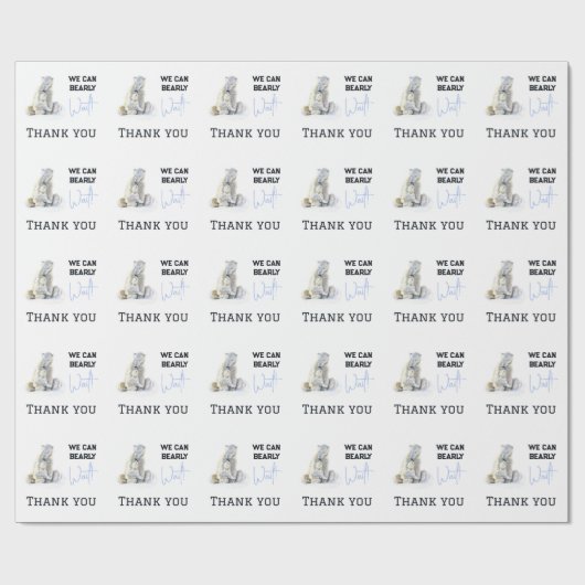 Barly Wait Polar Beer Blue Boy Winter Baby shower Cadeaupapier (Vlak)