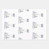 Barly Wait Polar Beer Blue Boy Winter Baby shower Inpakpapier Vel (Voorkant 2)