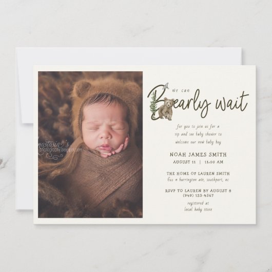 Barly Wait Sip & See Baby shower Invitation Kaart (Voorkant)