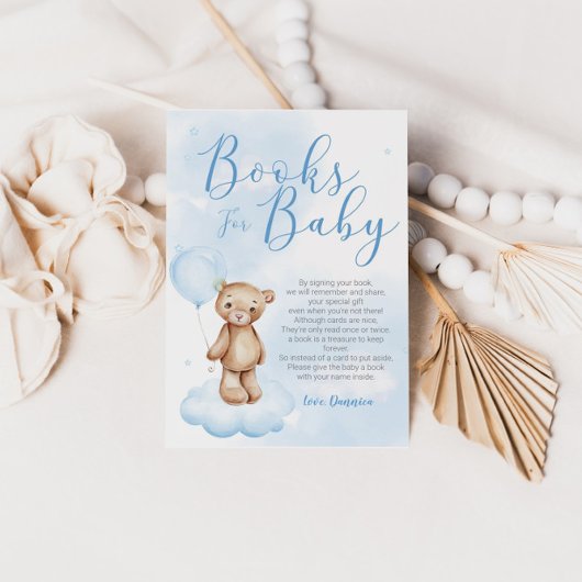 Barly Wait Sky Baby shower Book Request Card Kaart