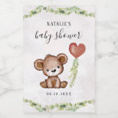 Barly Wait Teddy Bear Baby shower Wijn Etiket (Enkel label)
