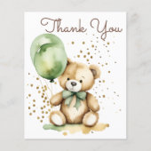 Barly wait teddy groen baby shower bedankje (Voorkant)
