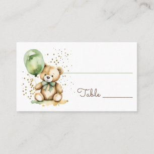 Barly wait teddy groen baby shower plaatskaartje