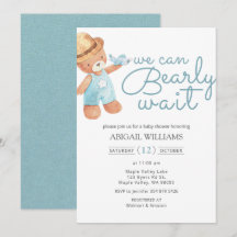Barly Wait Waterverf Teddy Bear Baby shower