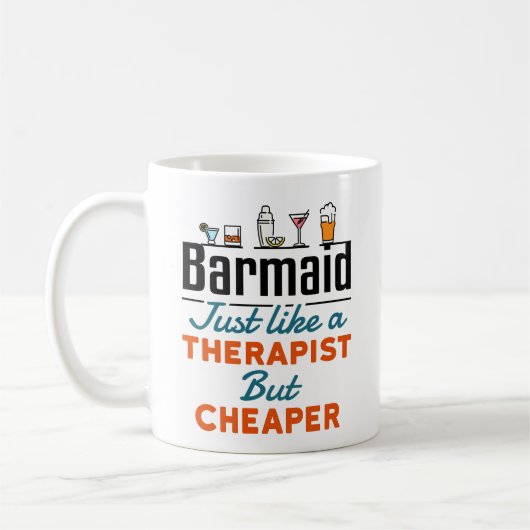 Barmaid als een Therapist, maar goedkoper Koffiemok (Links)