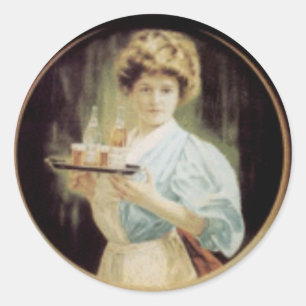 "Barmaids en serveersters" Ronde Sticker