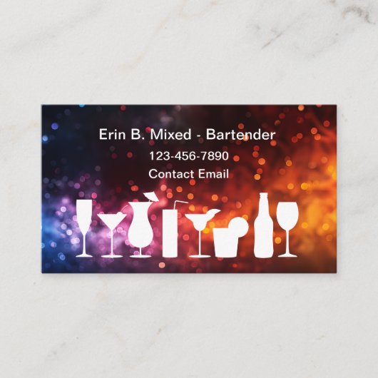 Barman Coolle Moderne Business Cartes (Devant)