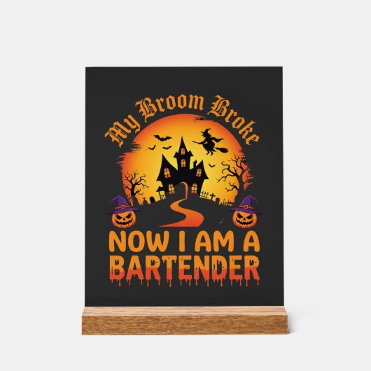 Barman Halloween Maison Hantée Sorcière Citrouille (Recto)