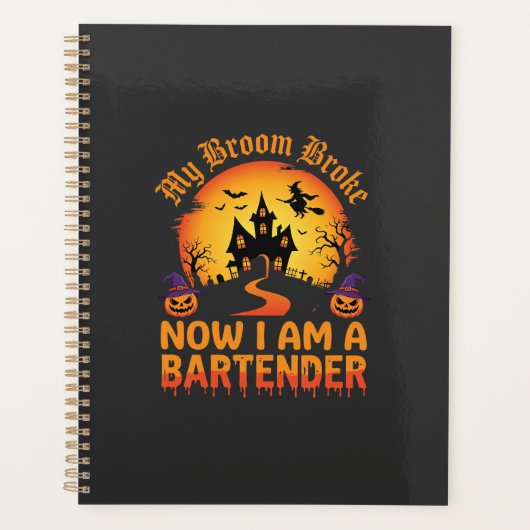 Barman Halloween Maison Hantée Sorcière Citrouille (Devant)