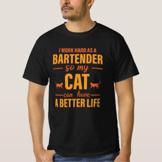 Barman liefde voor katten t-shirt