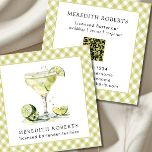 Barman te huur Margarita Cocktail Vierkante Visitekaartje