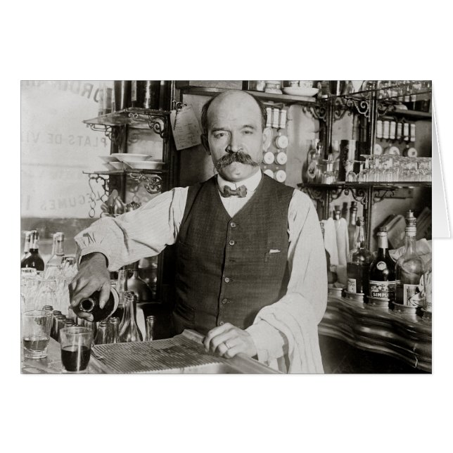 Barman versant un verre, 1910 (Devant horizontal)